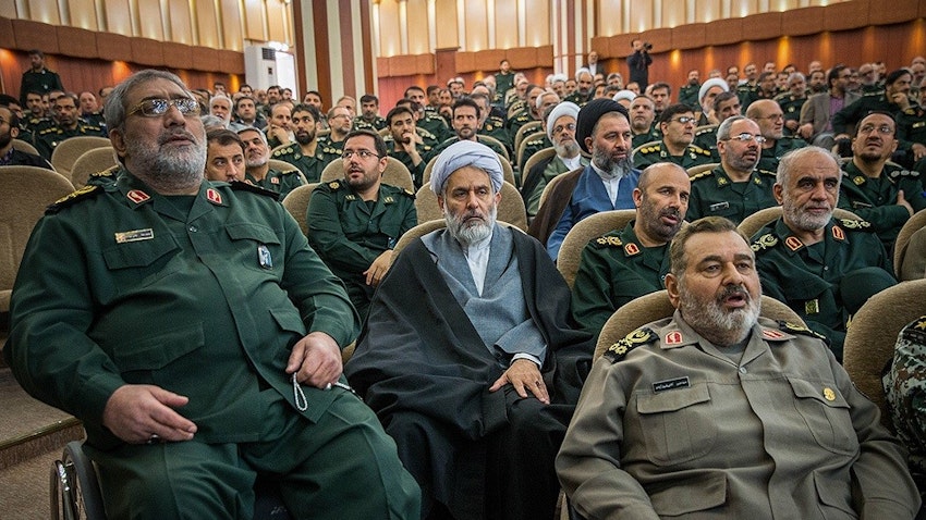 The IRGC’s former intelligence chief Hossein Taeb attending the inauguration ceremony of IRGC Commander-in-Chief Hossein Salami in Tehran, Iran on Apr. 24, 2019. (Photo via Fars News Agency)