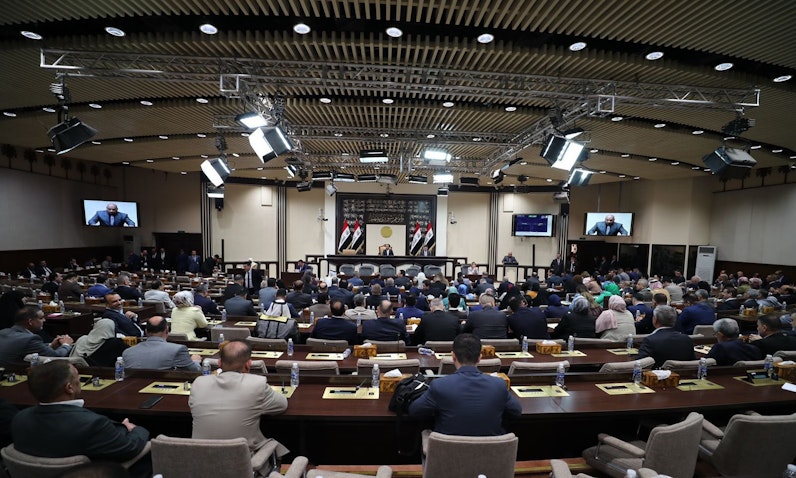 نواب عراقيون يحضرون جلسة برلمانية في بغداد في 23 يونيو/حزيران 2022 (المصدر: المكتب الإعلامي لرئيس مجلس النواب/ تويتر)
