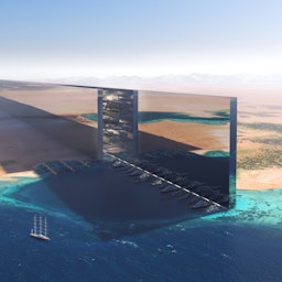 Artist rendering of "the Line" in the heart of Saudi Arabia's Neom project, released on July 25, 2022. (Handout photo via SPA)