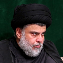 Iraqi Shiite cleric and politician Muqtada Al-Sadr in Tehran, Iran on Sept. 11, 2019. (Photo via leader.ir)