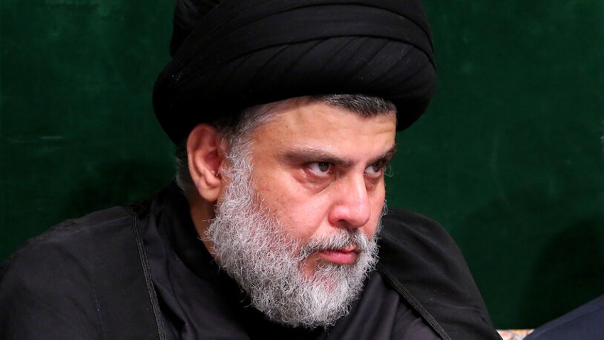 Iraqi Shiite cleric and politician Muqtada Al-Sadr in Tehran, Iran on Sept. 11, 2019. (Photo via leader.ir)