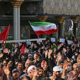 مؤيدو الحكومة يحتشدون في مدينة همدان الإيرانية. 23 سبتمبر/أيلول 2022 (الصورة عبر وكالة تسنيم للأنباء)