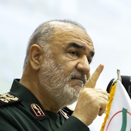 Major General Hossein Salami speaks at a gathering at the central branch of Islamic Azad University in Tehran, Iran on Oct. 13, 2022. (Photo via Fars News Agency)