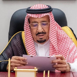 سلمان بن عبدالعزیز آل سعود، پادشاه عربستان سعودی؛ جده، ۲۴ مهر ۱۴۰۱/ ۱۶ اکتبر۲۰۲۲. (عکس از وزارت امور خارجه‌ی عربستان)