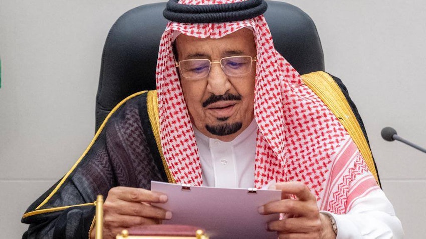 سلمان بن عبدالعزیز آل سعود، پادشاه عربستان سعودی؛ جده، ۲۴ مهر ۱۴۰۱/ ۱۶ اکتبر۲۰۲۲. (عکس از وزارت امور خارجه‌ی عربستان)