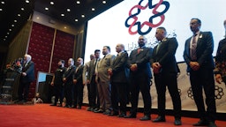 عناصر من قوى التغيير الديمقراطي في مؤتمر في بغداد. 15 أكتوبر/تشرين الأول 2022 (المصدر:  البيت العراقي عبر تويتر)