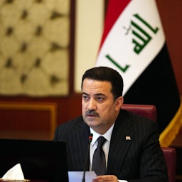 رئيس الوزراء العراقي محمد شياع السوداني يدير جلسة لمجلس الوزراء في بغداد، العراق، في 1 نوفمبر/تشرين الثاني 2022. (المصدر: حساب المكتب الإعلامي لرئيس الوزراء عبر تويتر)