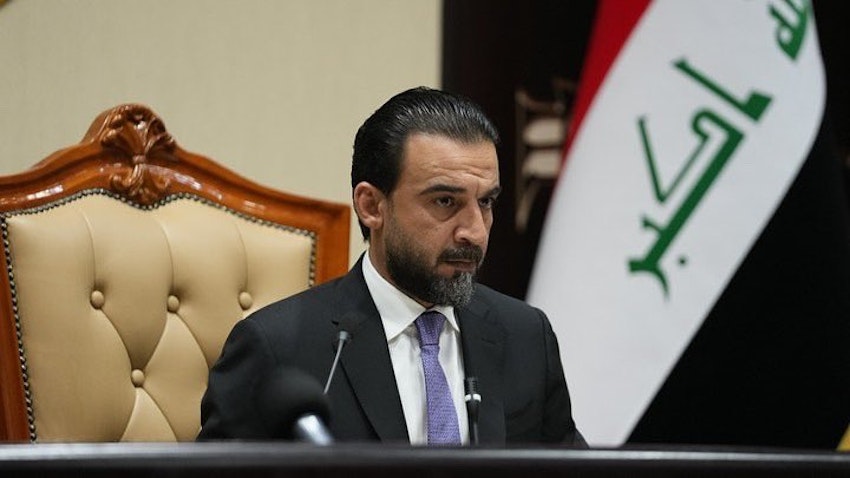 Mohammed Al-Halbousi oversees a session of the House of Representatives in Baghdad, Iraq on Nov. 6, 2022. (Source: Twitter/@mediaofspeaker)