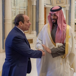 ولي عهد المملكة العربية السعودية محمد بن سلمان آل سعود يستقبل الرئيس المصري عبد الفتاح السيسي في الرياض، المملكة العربية السعودية في 9 ديسمبر/كانون الأول 2022. (الصورة عبر غيتي إيماجز)
