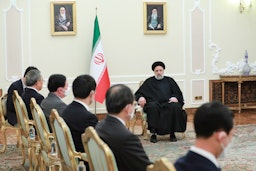 Iranian President Ebrahim Raisi meets with a Chinese delegation led by Vice Premier Hu Chunhua in Tehran, Iran on Dec. 13, 2022 (Photo via Iranian presidency)