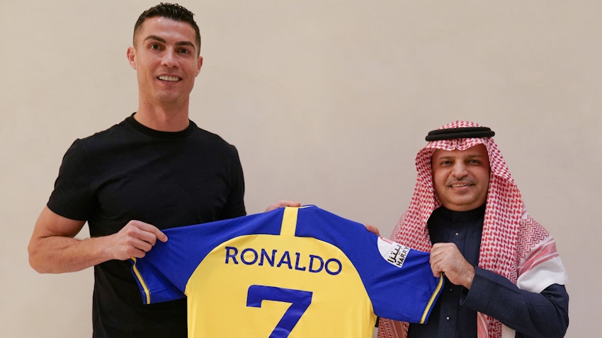 نادي النصر لكرة القدم يعلن عن توقيع كريستيانو رونالدو معه في الرياض، المملكة العربية السعودية. 30 ديسمبر/كانون الأول 2022 (المصدر: نادي النصر السعودي/تويتر)