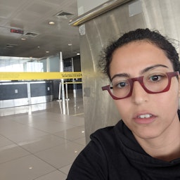 Mona Kareem in Kuwait's International Airport on Jan. 3, 2023. (Photo via Twitter/@monakareem)