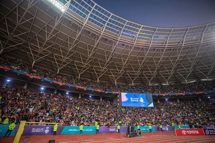 مشهد لاستاد البصرة الدولي قبل انطلاق كأس الخليج العربي الخامس والعشرين في العراق. 6 يناير/كانون الثاني 2023. (الصورة عبر غيتي إيماجز)