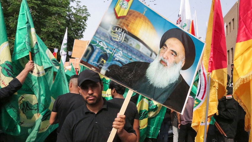 Iraq's top Shiite cleric slams use of his portrait as debate on PMU's future heats up