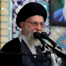 Iran's Supreme Leader Ayatollah Ali Khamenei delivers a speech on the occasion of Nowruz in Mashhad, Iran on Mar. 21, 2023. (Photo via Iran's supreme leader's website)