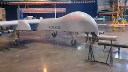 Iranian Defense Ministry-manufactured drone on display at an exhibition in Isfahan, Iran on Aug. 20, 2020. (Photo via Iran’s state broadcaster website)