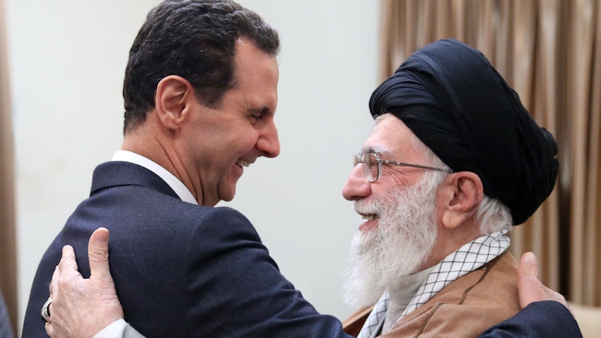 Syrian President Bashar Al-Assad meets Iran's Supreme Leader Ayatollah Ali Khamenei in Tehran, Iran on Feb. 25, 2019. (Photo via Iran’s supreme leader’s website)