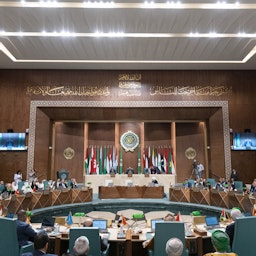 دیدار نمایندگان کشورهای عضو اتحادیه‌ی عرب؛ قاهره، مصر، ۱۷ اردیبهشت ۱۴۰۲/ ۷ می ۲۰۲۳. (عکس از توییتر وزارت خارجه‌ی عربستان)
