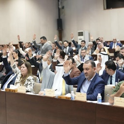 Iraqi lawmakers vote to approve a new national budget in Baghdad, Iraq on June 11, 2023. (Photo via mediaofspeaker/Twitter)