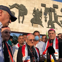 Iraqi Cardinal Louis Raphael Sako pictured in Baghdad's Tahrir Square on Nov. 4, 2019. (Source: Chaldean Patriarchate/Facebook)