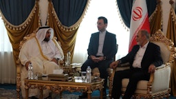 Ali Akbar Ahmadian, secretary of Iran's Supreme National Security Council, meets with Qatar's Minister of State for Foreign Affairs Mohammed al-Khulaifi in Tehran, Iran on July, 23, 2023. (Photo via IRNA)