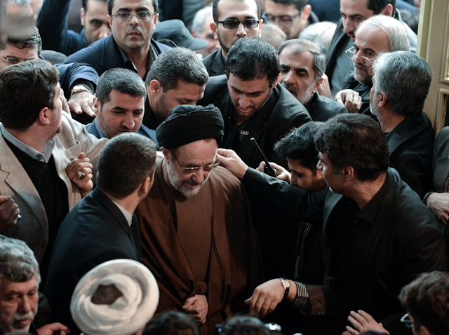 Iran’s former president Mohammad Khatami attends the mourning ceremony of fellow former president Akbar Hashemi Rafsanjani in Tehran, Iran on Jan. 9, 2017. (Photo via Getty Images)
