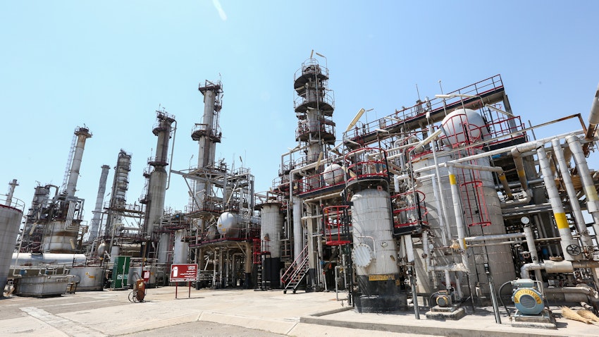 View of an oil plant belonging to the Tabriz Oil Refining Company in Tabriz, Iran on July 23, 2019. (Photo via Iranian presidency)