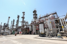 View of an oil plant belonging to the Tabriz Oil Refining Company in Tabriz, Iran on July 23, 2019. (Photo via Iranian presidency)