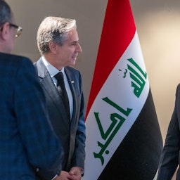 US Secretary of State Antony Blinken meets with Iraqi Prime Minister Muhammad Shia’ Al-Sudani in Munich, Germany on Feb. 18, 2023. (Photo by US Department of State via Wikimedia Commons)