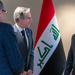 وزير الخارجية الأميركي أنتوني بلينكن يلتقي رئيس الوزراء العراقي محمد شياع السوداني في ميونخ، ألمانيا، يوم 18 فبراير/شباط 2023. (تصوير وزارة الخارجية الأميركية عبر ويكيميديا كومنز)