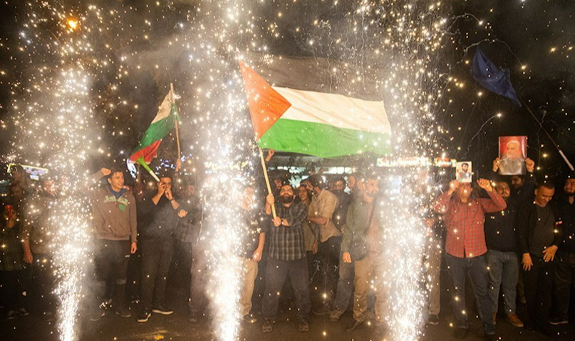 تظاهرات حامی فلسطین؛ تهران، ایران، ۱۵ مهر ۱۴۰۲. (عکس از خبرگزاری تسنیم)
