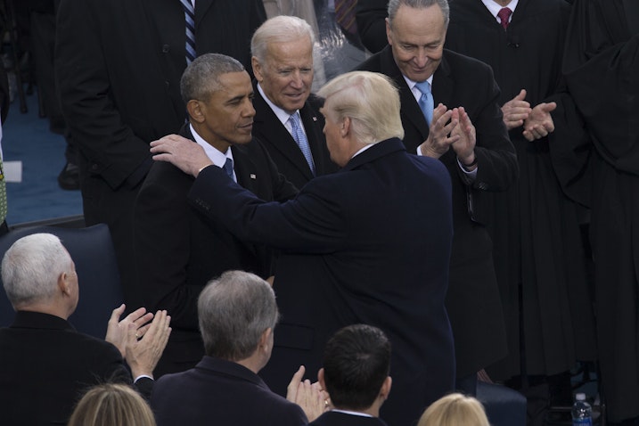 US President Joe Biden and former presidents Donald Trump and Barack Obama during the 58th Presidential Inauguration in Washington, D.C. on Jan. 20, 2017. (Photo via WikiCommons)