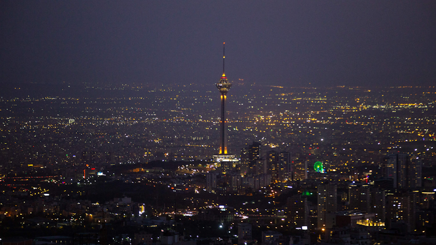 مشهد عام لبرج ميلاد في طهران، إيران. 9 سبتمبر/أيلول 2023. (الصورة عبر غيتي إيماجز)
