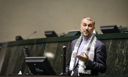 وزير الخارجية الإيراني حسين أمير عبد اللهيان يخاطب البرلمان في طهران، إيران. 17 أكتوبر/تشرين الأول 2023. (الصورة عبر وكالة تسنيم للأنباء)