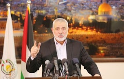 Undated picture of Hamas political bureau chief Ismail Haniyeh giving a speech. (Photo via social media)