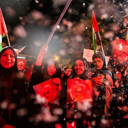 Pro-Palestinian demonstrators rally in Tehran, Iran on Oct. 7, 2023. (Photo via Tasnim News Agency)
