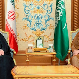 Iranian President Ebrahim Raisi meets Saudi Crown Prince Mohammed bin Salman in Riyadh, Saudi Arabia on Nov. 11, 2023. (Photo via Iranian presidency)
