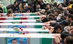 Funeral procession held for Iranian troops killed in Syria whose bodies were recently identified, Tehran, Iran on Dec. 2, 2023. (Photo via Tasnim News Agency)