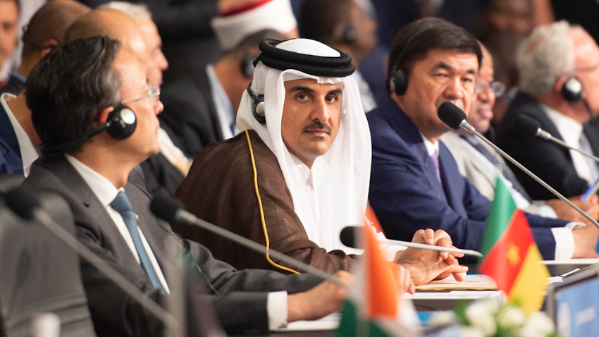 Emir of Qatar Sheikh Tamim bin Hamad Al Thani participates in a Organisation of Islamic Cooperation summit in Istanbul, Turkey on May 18, 2018. (Photo via Qatari Amiri Diwan)