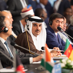 أمير قطر الشيخ تميم بن حمد آل ثاني يشارك في قمة منظمة التعاون الإسلامي في إسطنبول، تركيا، في 18 مايو/أيار 2018. (الصورة عبر الديوان الأميري القطري)