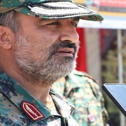 Iranian military commander Seyed Radhi Mousavi during an interview on Sept. 7, 2020. (Photo via YJC)
