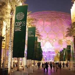 Participants attend the UNFCCC COP28 Climate Conference at Expo City Dubai on Dec. 3, 2023. (Photo via Getty Images)