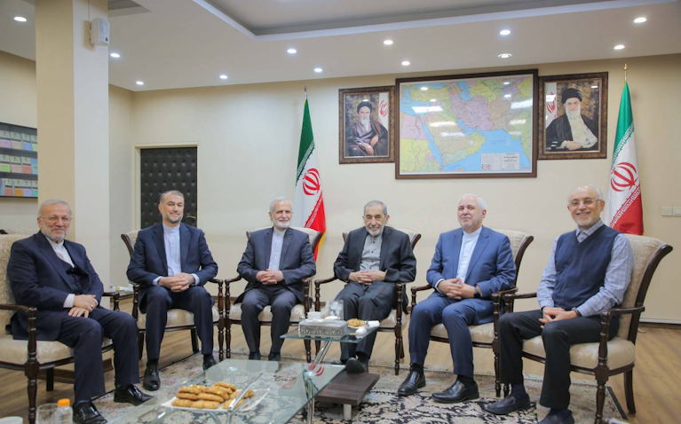 Iran's current and former foreign ministers meet Ali Akbar Velayati in Tehran, Iran on Jan. 26, 2024. (Photo via Velayati's website)