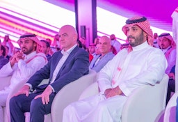 ولي العهد السعودي الأمير محمد بن سلمان آل سعود في حفل إطلاق كأس العالم للرياضات الإلكترونية في الرياض، المملكة العربية السعودية، في 23 أكتوبر/تشرين الأول 2023. (الصورة عبر وكالة الأنباء السعودية)