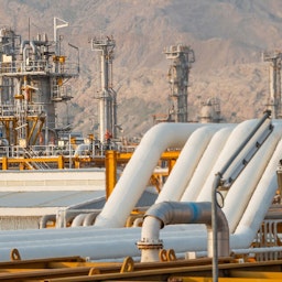 A view of the refineries of the South Pars Gas Complex in Assaluyeh, Iran on Aug. 28, 2023. (Photo via Shana news agency)
