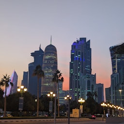 Downtown Doha, Qatar at sunset on Dec. 11, 2023. (Photo via Amwaj.media).