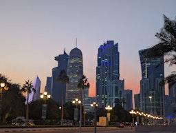 Downtown Doha, Qatar at sunset on Dec. 11, 2023. (Photo via Amwaj.media).