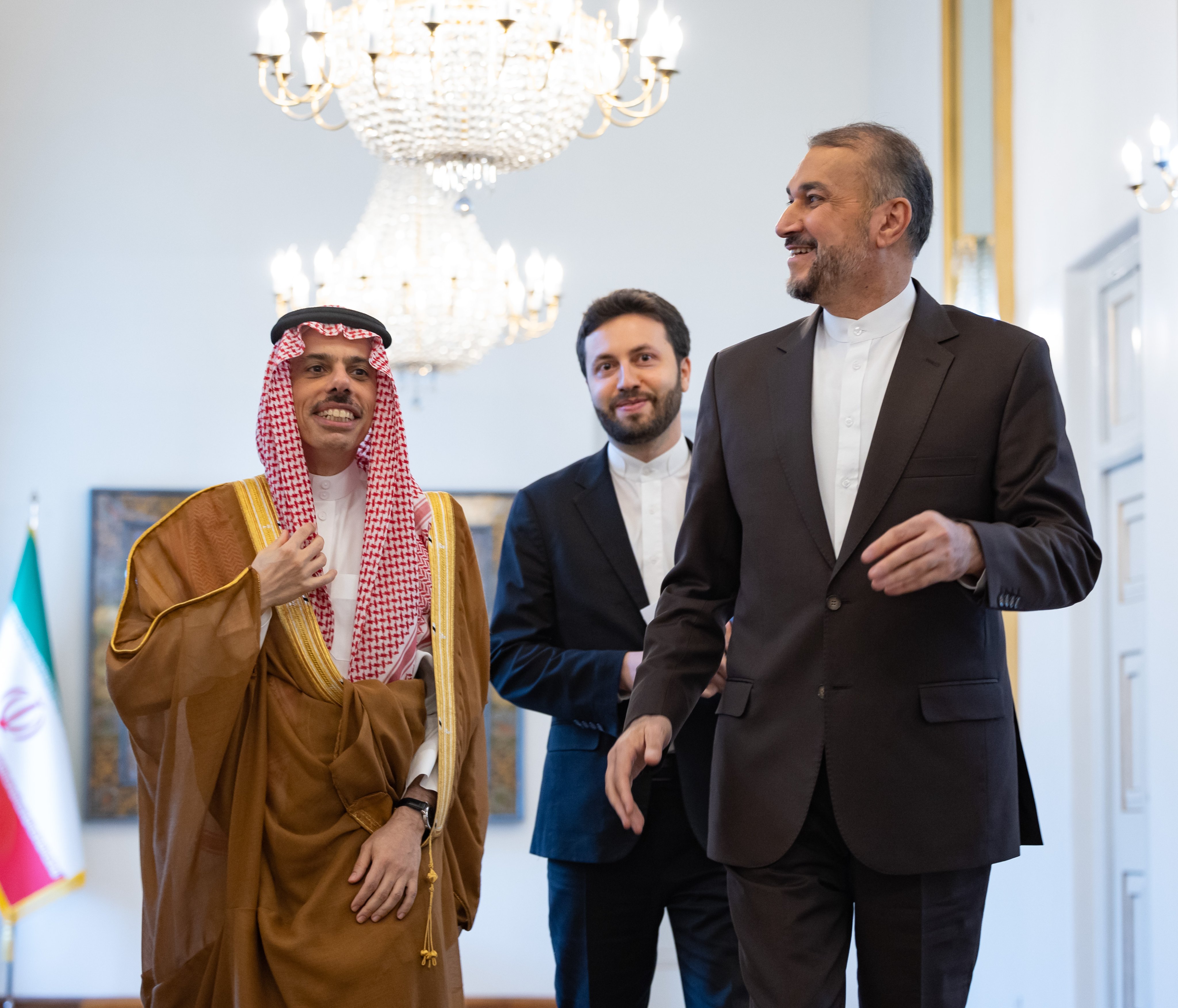 Iran's Foreign Minister Hossein Amir-Abdollahian and his Saudi counterpart Faisal bin Farhan Al Saud in Tehran, Iran on June 17, 2023. (Source: KSAmofaEN/Twitter/X)