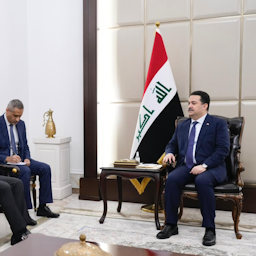 دیدار رافائل گروسی، مدیرکل آژانس بین‌المللی انرژی اتمی، با محمد شیاع السودانی، نخست‌وزیر عراق؛ بغداد، عراق، ۲۸ اسفند ۱۴۰۲/ ۱۸ مارس ۲۰۲۴. (عکس از توییتر/X رافائل گروسی)