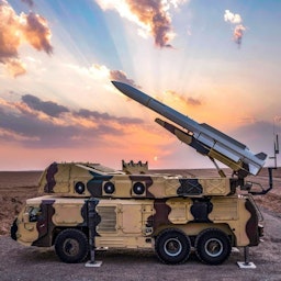 Iranian medium range air defense missile system, Sevom Khordad. Location unknown. June 20, 2022. (Photo via IMAMEDIA)